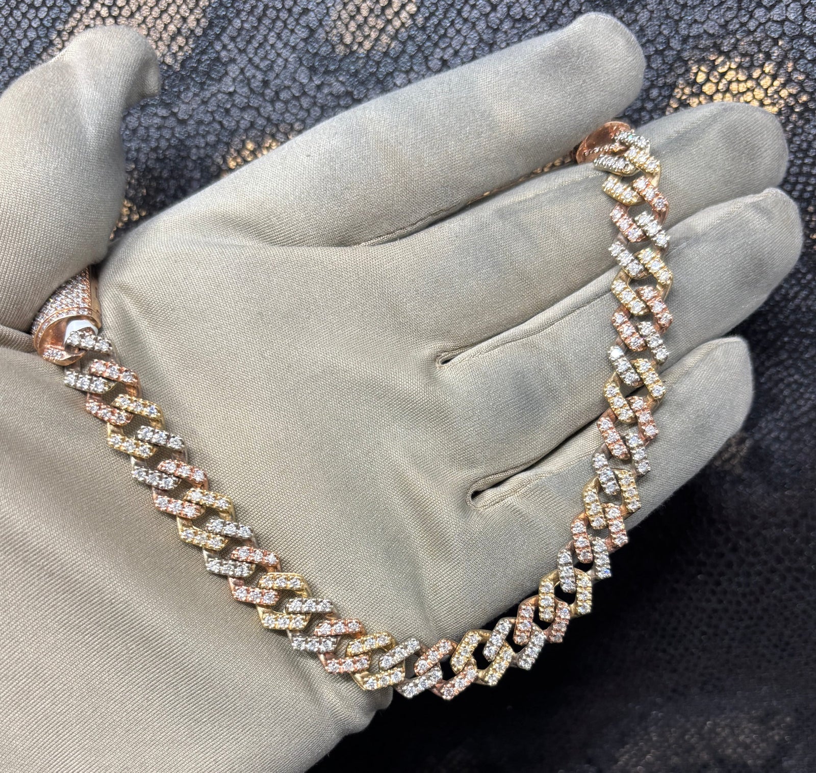 10mm Bracelet Cuban prong 3 tons