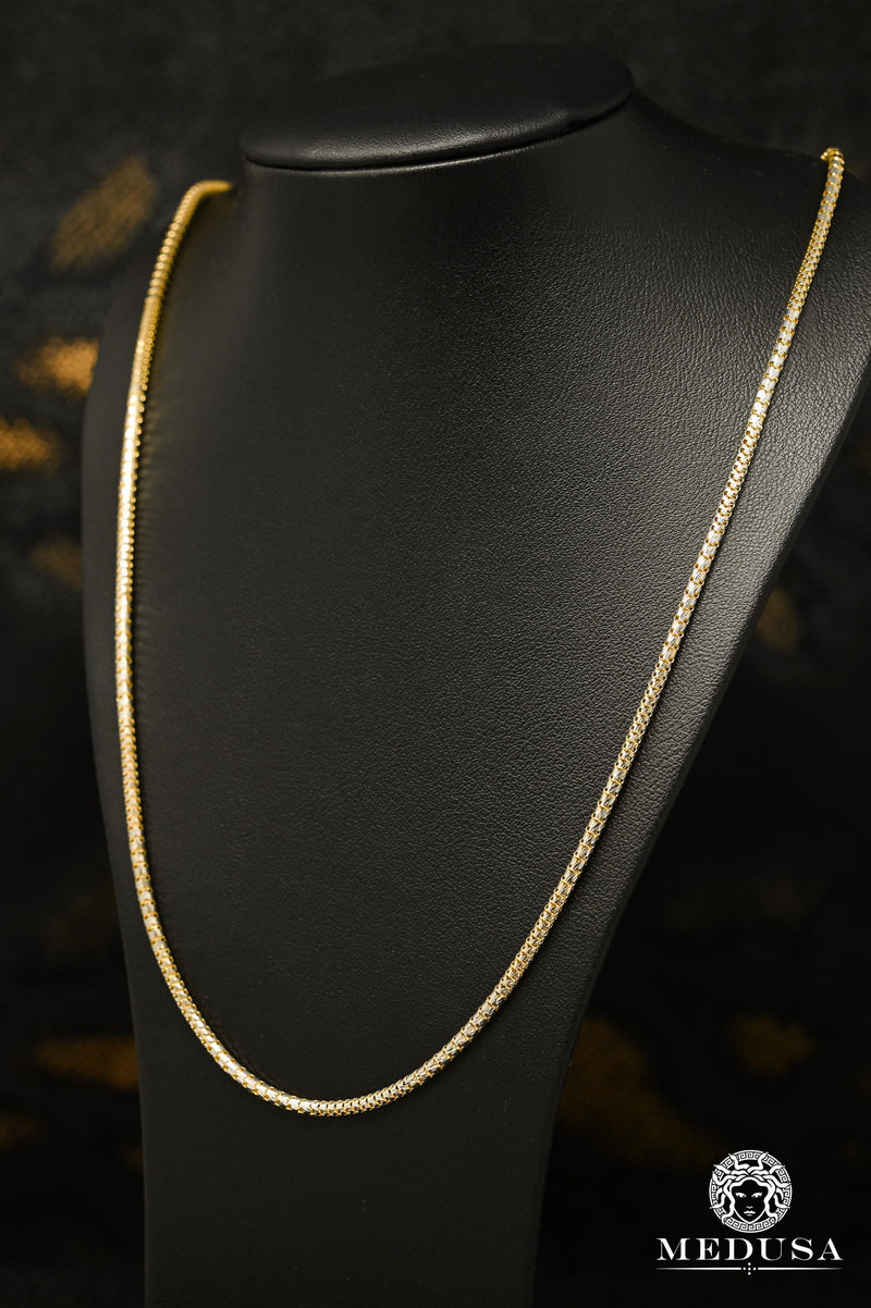 Chaîne en Or 10K | Chaîne 2.5mm Crocodile Chain 2 Tons