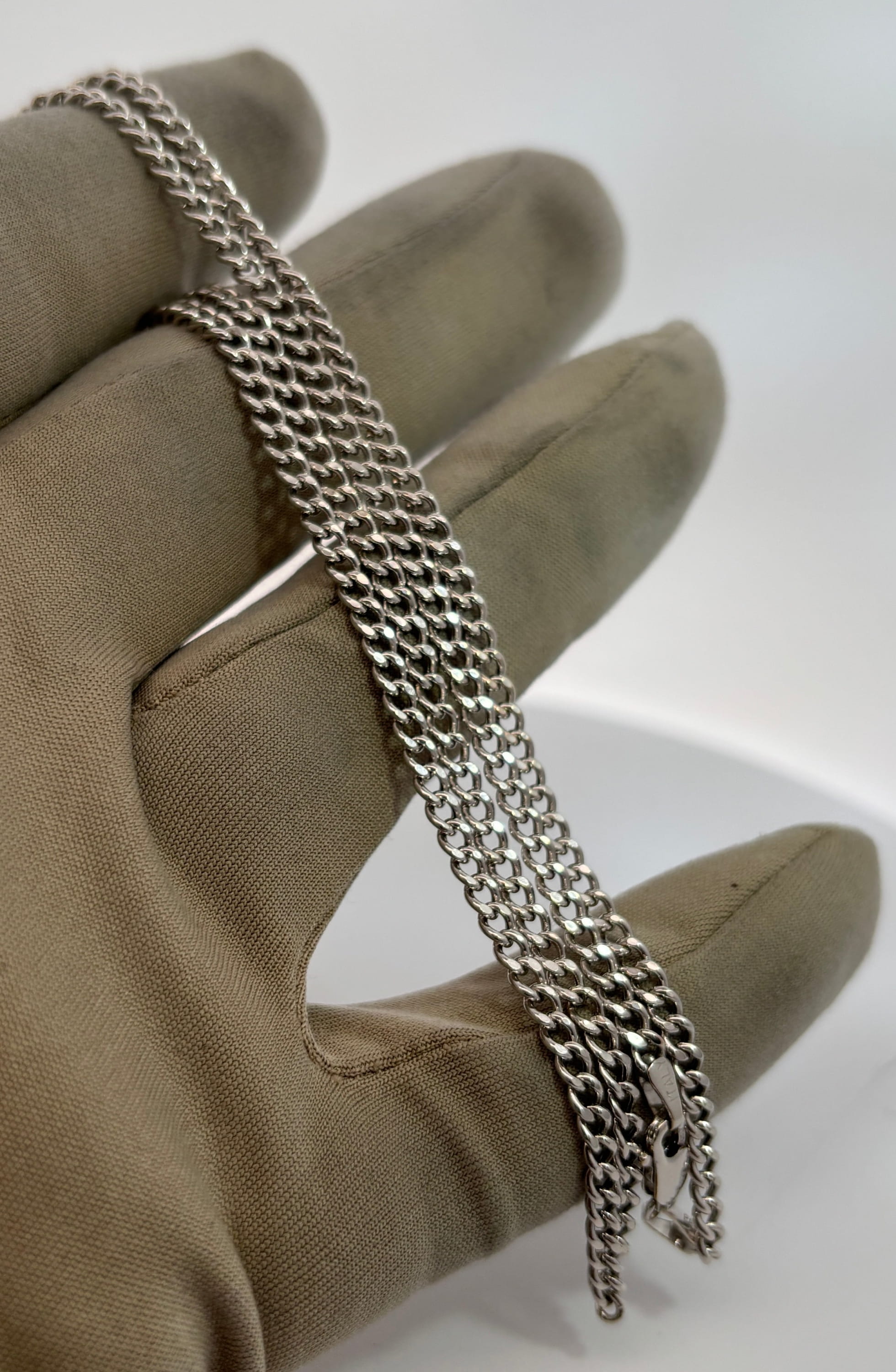 Bijoux Seconde Main | Remise à Neuf 3mm Cuban or blanc