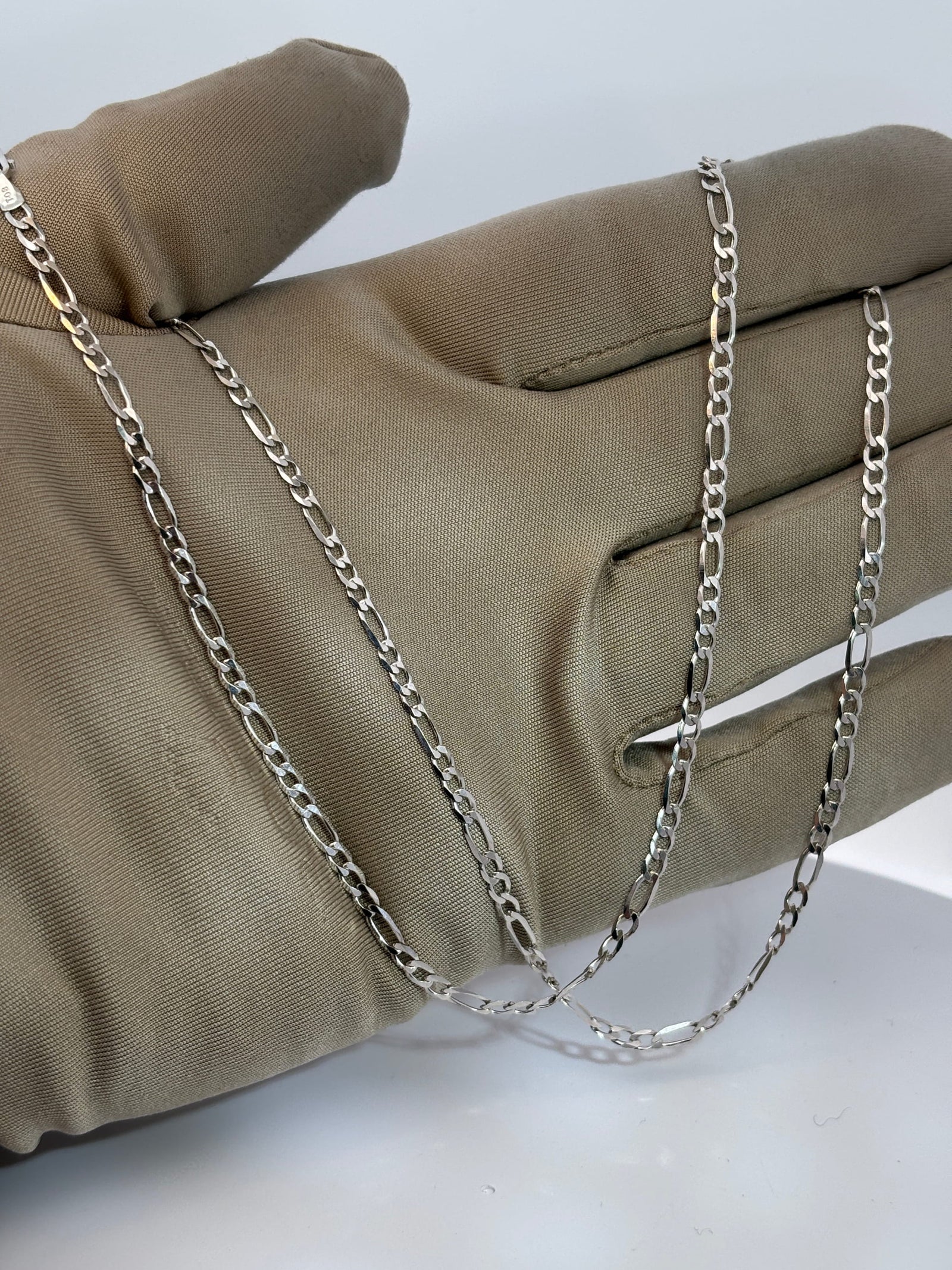 Bijoux Liquidation | Remise à Neuf 3mm Figaro or blanc