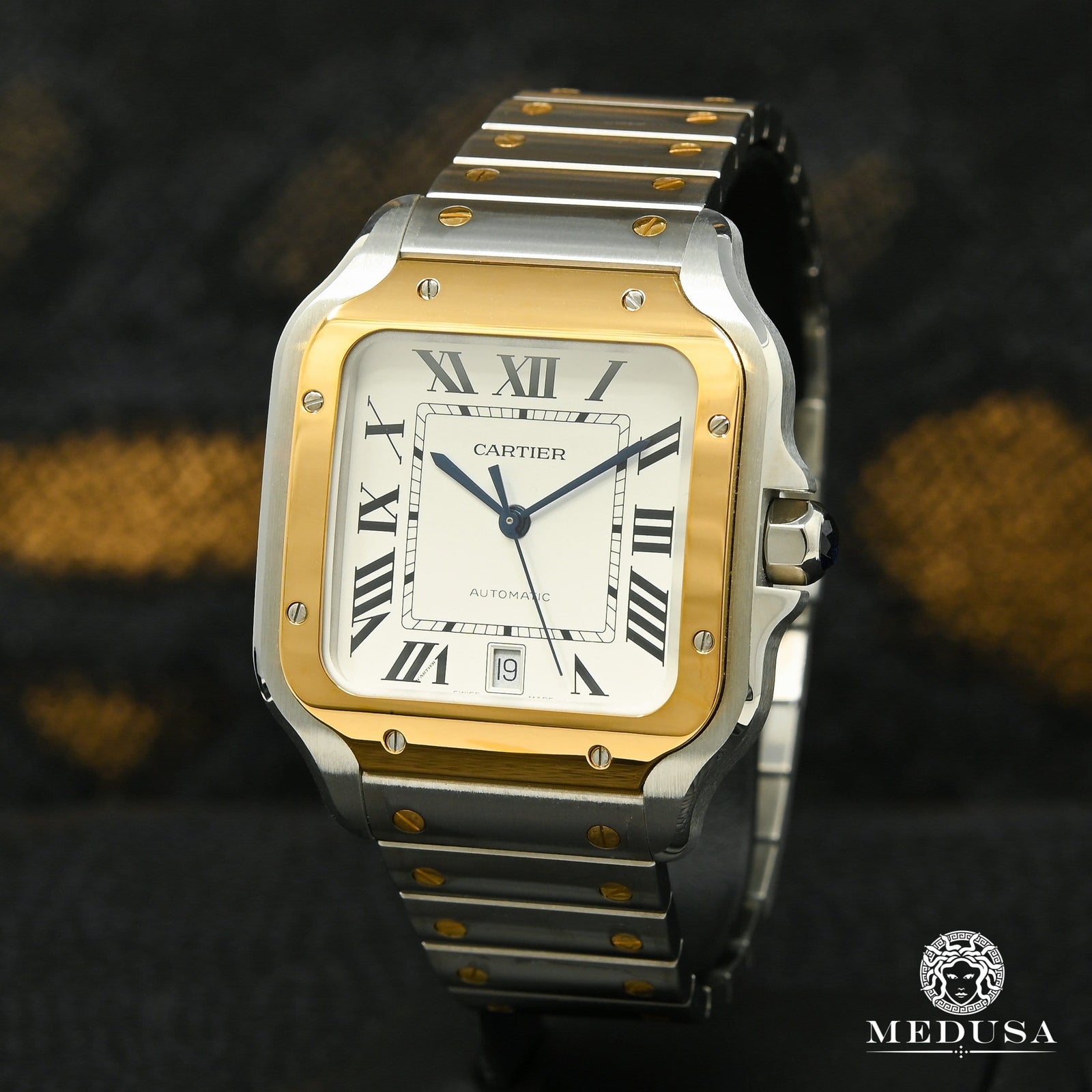Montre Cartier | Montre Homme 40mm Cartier Santos 100 - 2 Tons Or 2 Tons