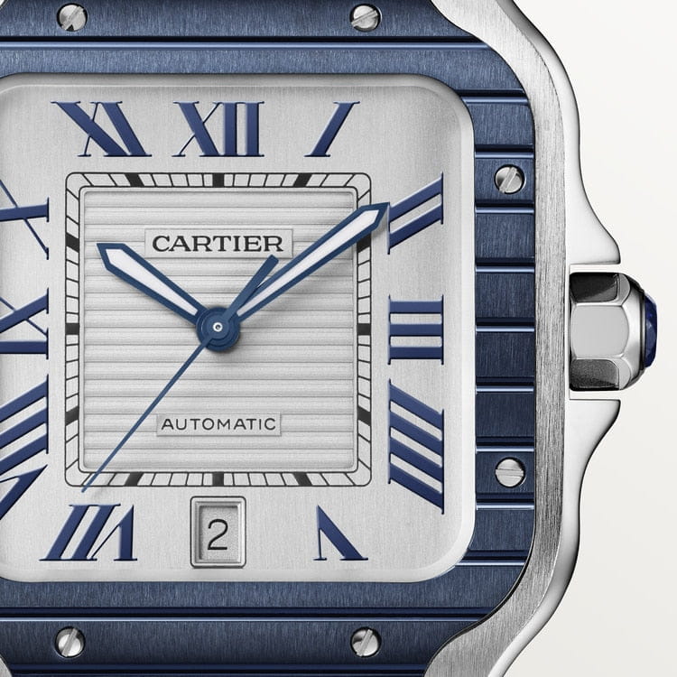 Montre Cartier | Montre Homme 40mm Cartier Santos 100 XL - Blue Bezel Stainless