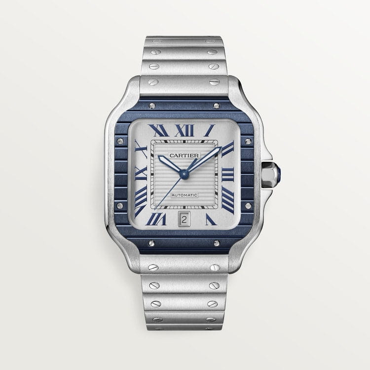Montre Cartier | Montre Homme 40mm Cartier Santos 100 XL - Blue Bezel Stainless