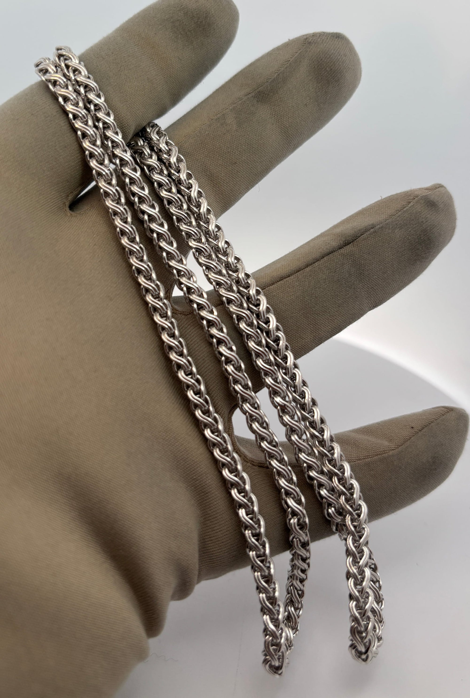Bijoux Liquidation | Neuf 5mm Fancy wheat chain Platine