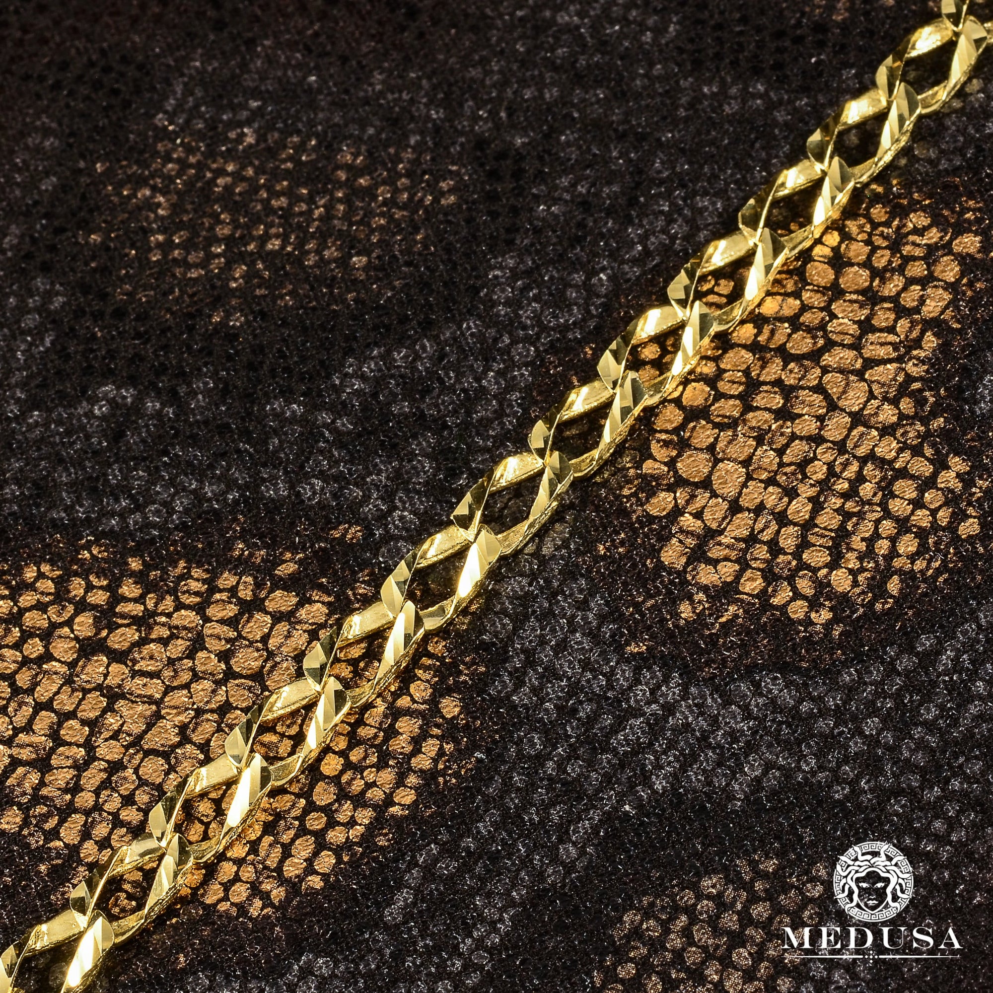 Bracelet en Or 10K | Bracelet Homme 6.5mm Bracelet Meshy M410