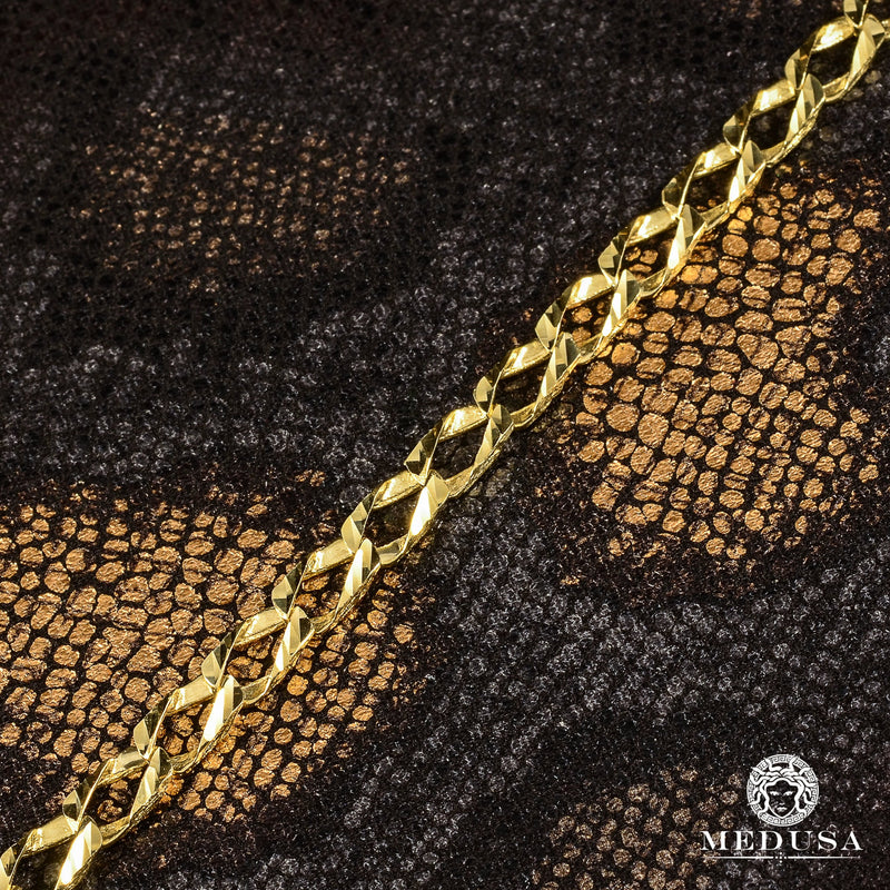 Bracelet en Or 10K | Bracelet Homme 6.5mm Bracelet Meshy M410