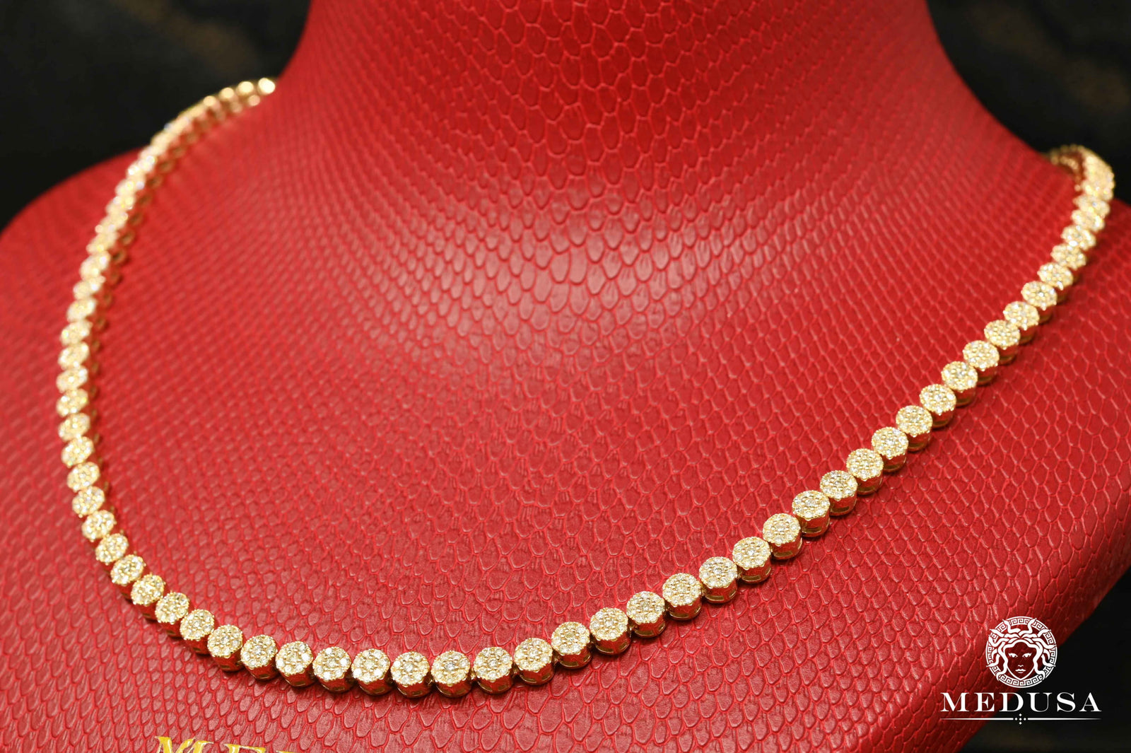 Chaîne à Diamants en Or 10K | Chaîne 6mm Tennis Flower Or Jaune 22’’ / Or Jaune