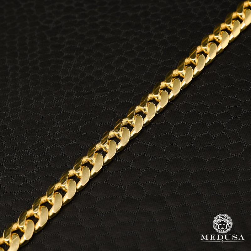 Bracelet en Or 10K | Bracelet Homme 7mm Bracelet Cuban Link Solid 8,5’’ / Or Jaune