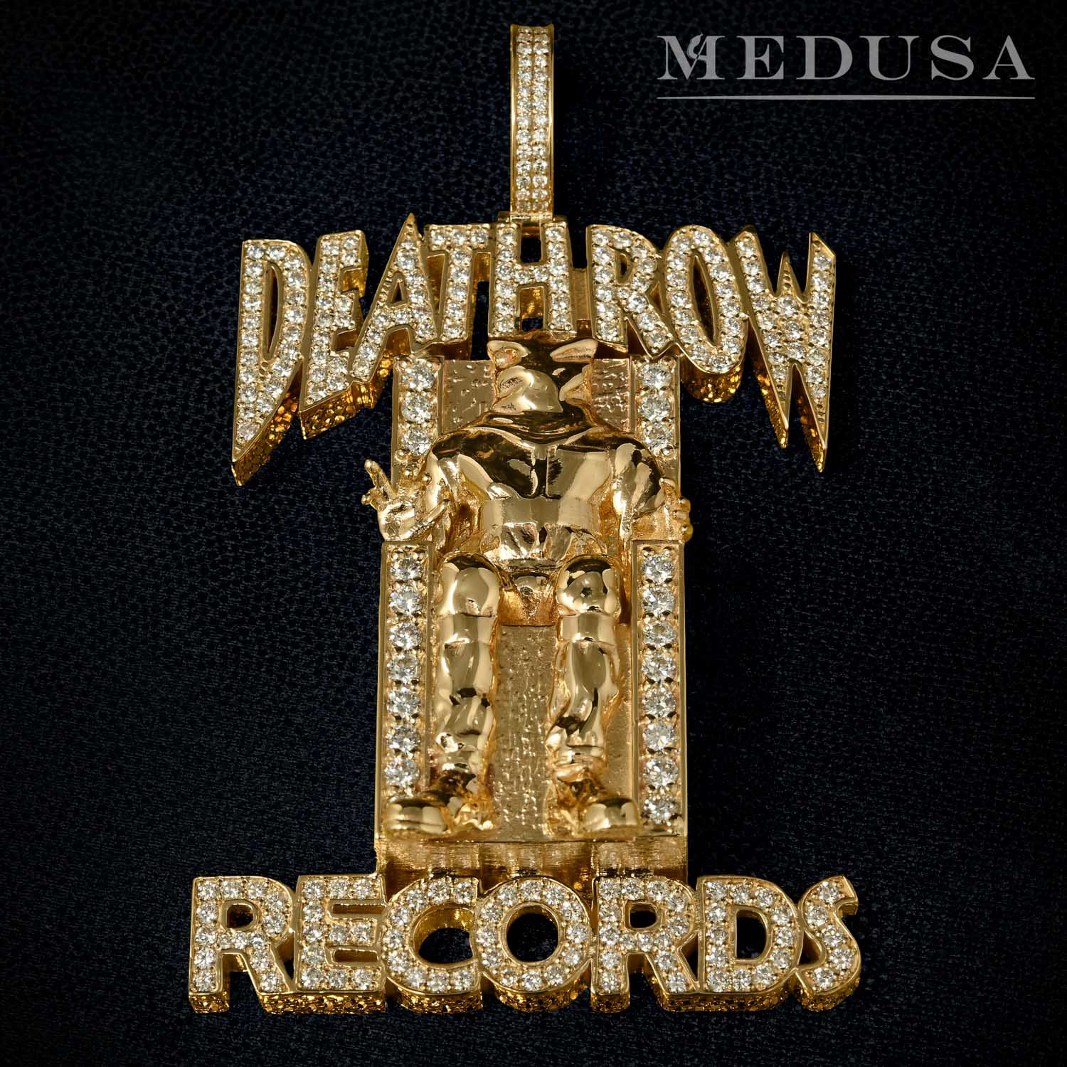 Pendentif Deathrow Record en Or et Diamant