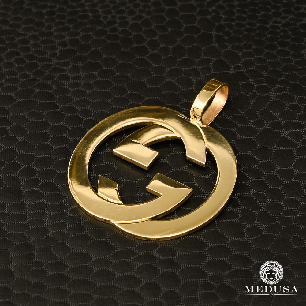 Pendentif Gucci Interlock en Or Jaune 10K