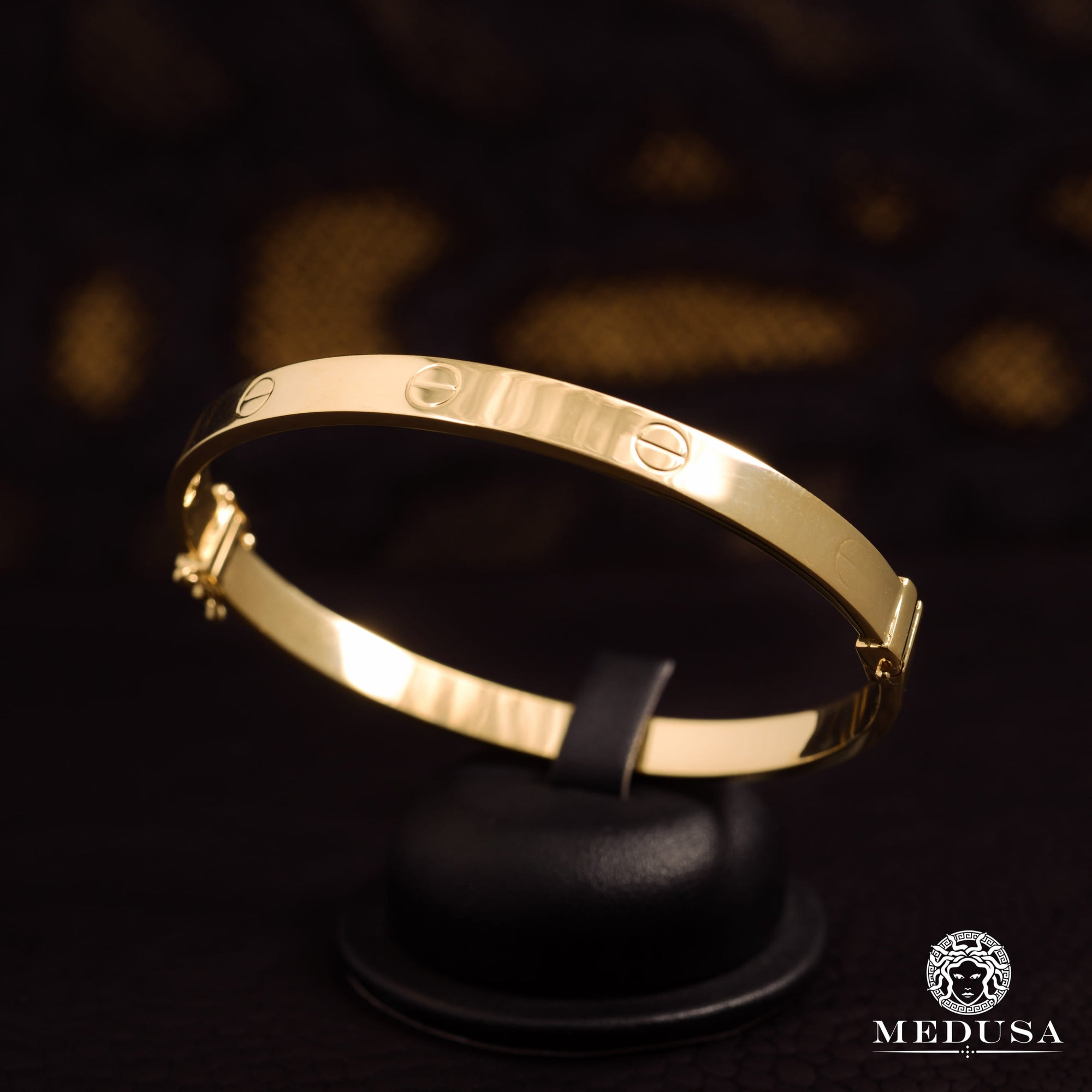 Bracelet Rigide en Or 10K | Bracelet Femme Bangle X1 Love Or Jaune
