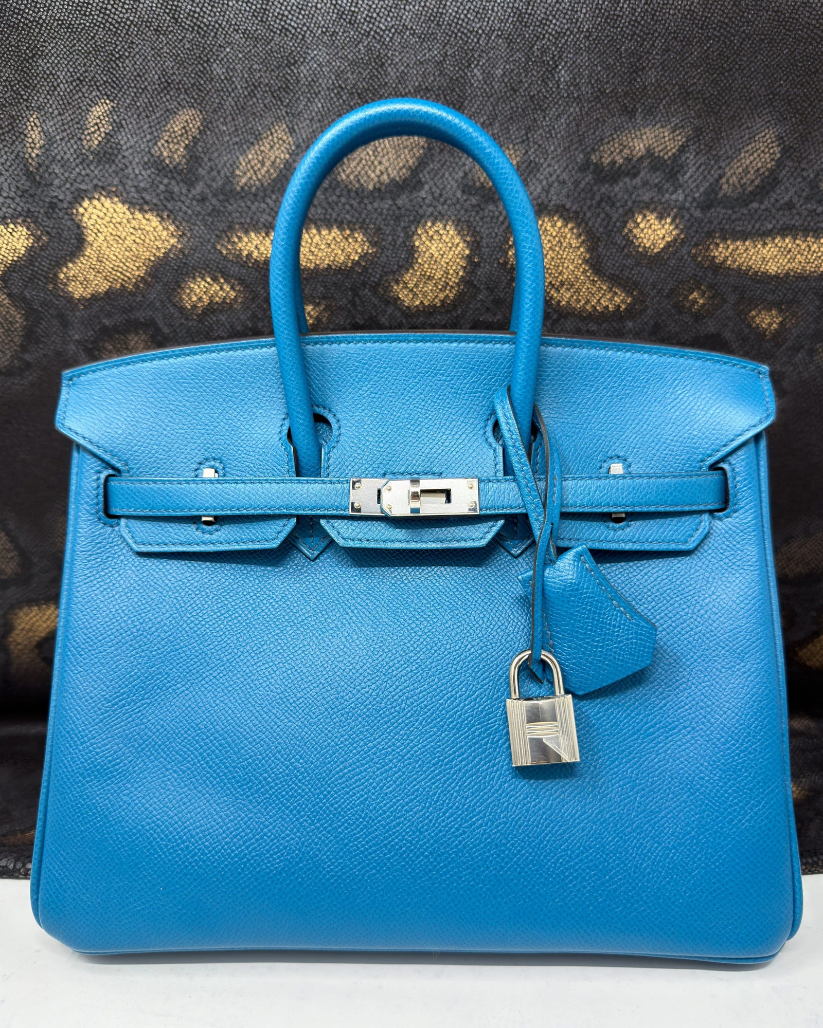 Birkin 25 Epsom Bleu Izmir Palladium Hardware
