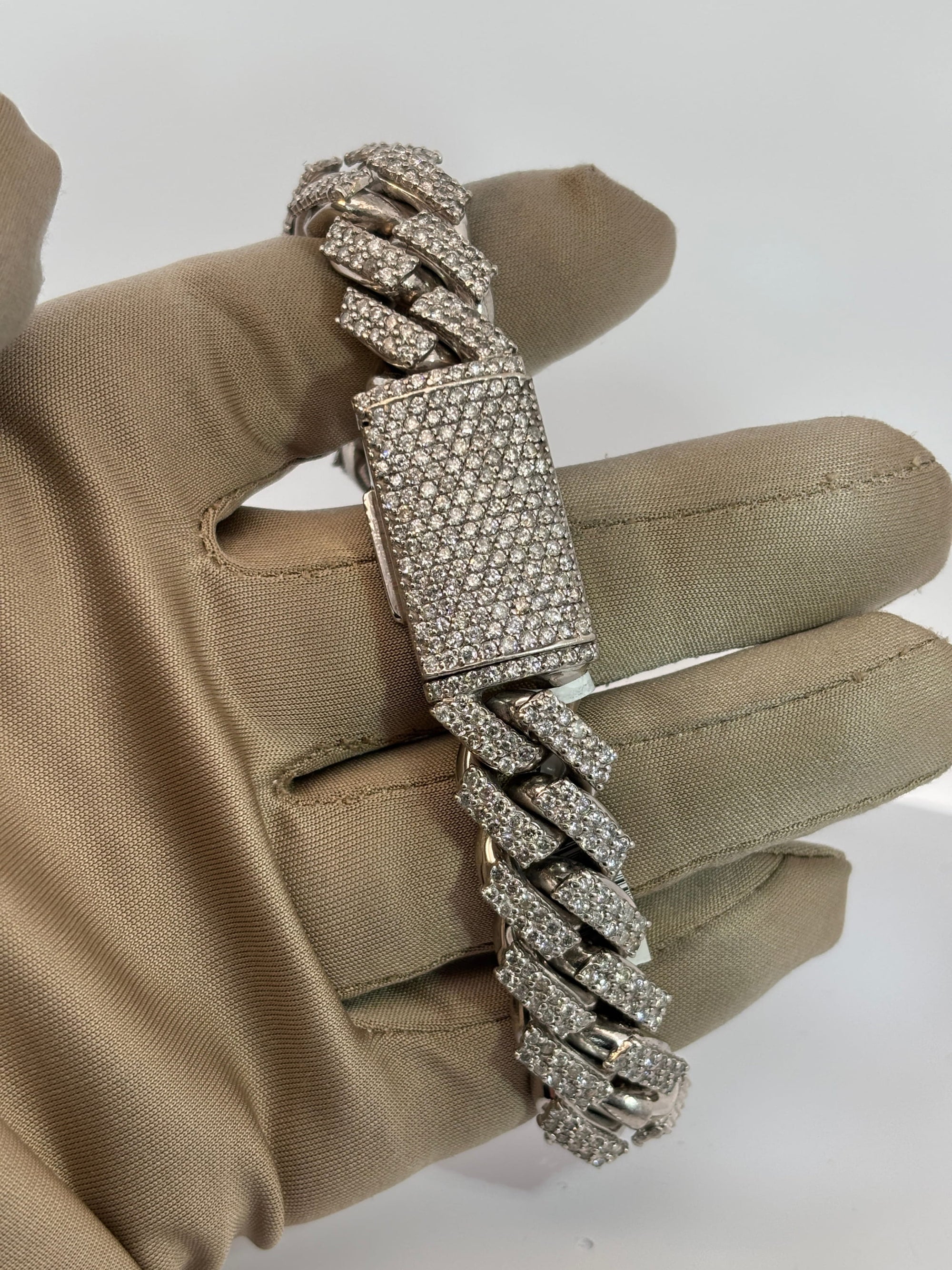 Bijoux Liquidation | Neuf Bracelet 16.5mm Cuban prong diamant