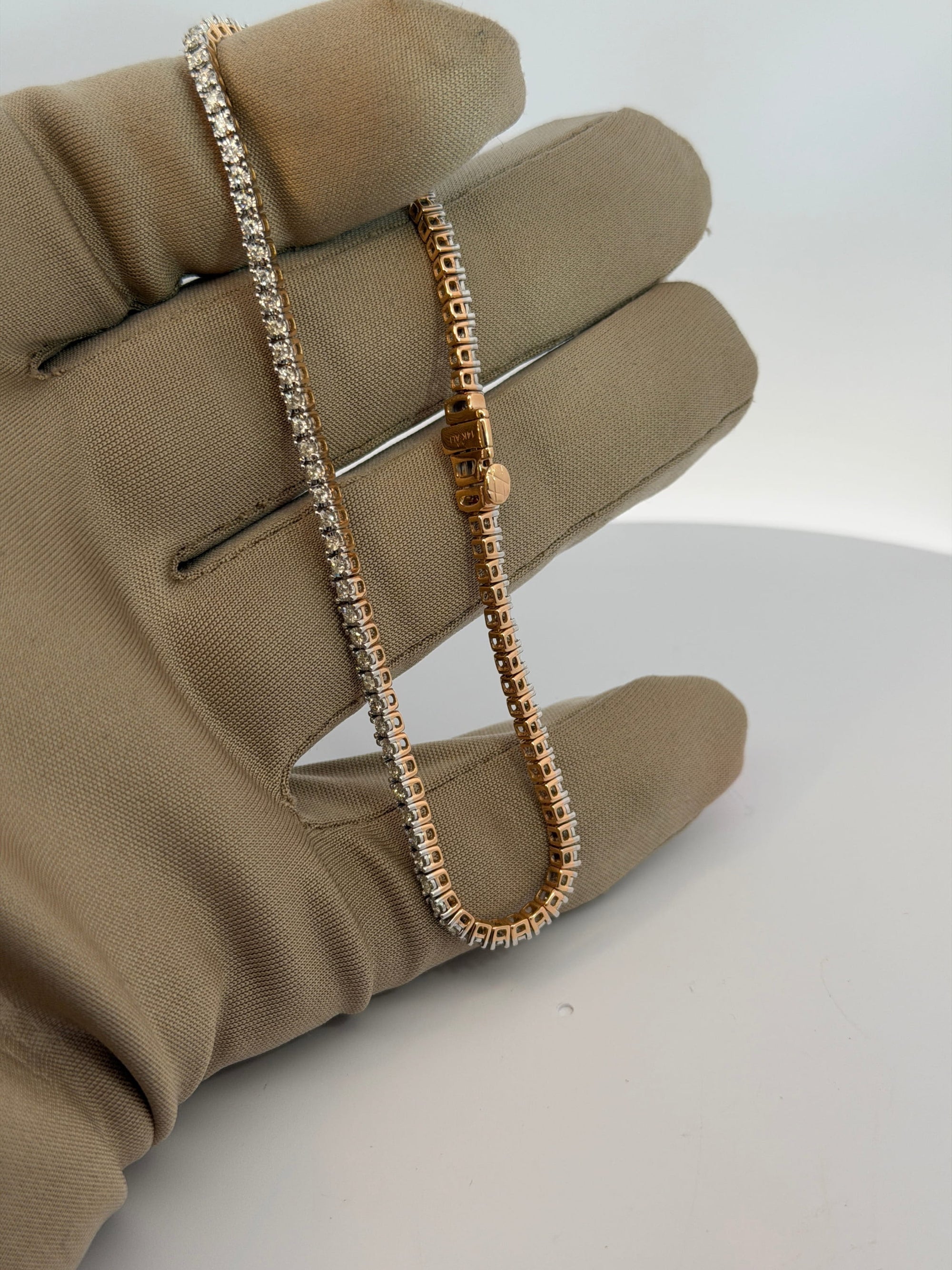 Bijoux Liquidation | Neuf Bracelet 2.4mm Tennis or Rose