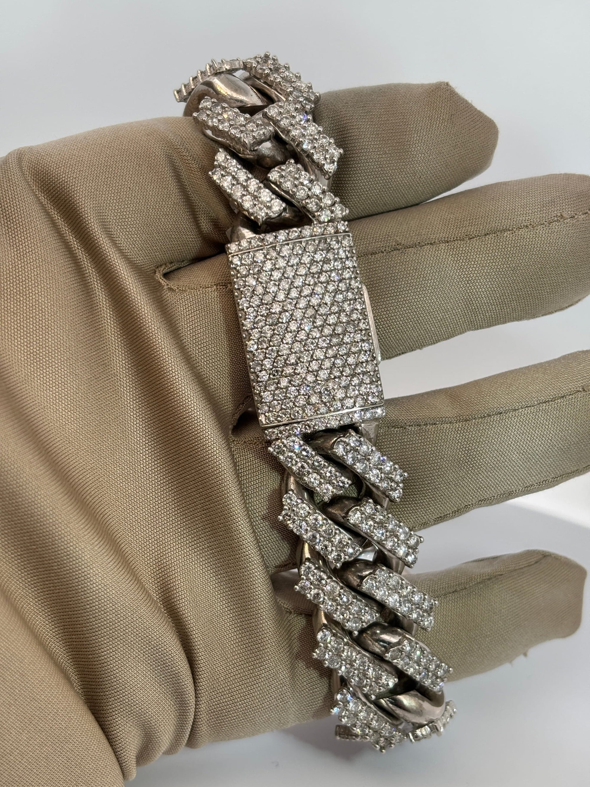 Bijoux Liquidation | Neuf Bracelet 20mm Cuban prong diamant