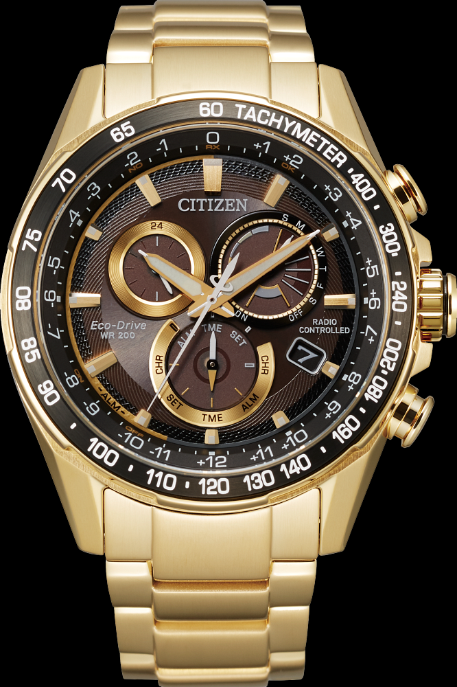 Montre Citizen | Montre Homme Citizen Perpetual Chrono A-T CB5912-50E Or Jaune