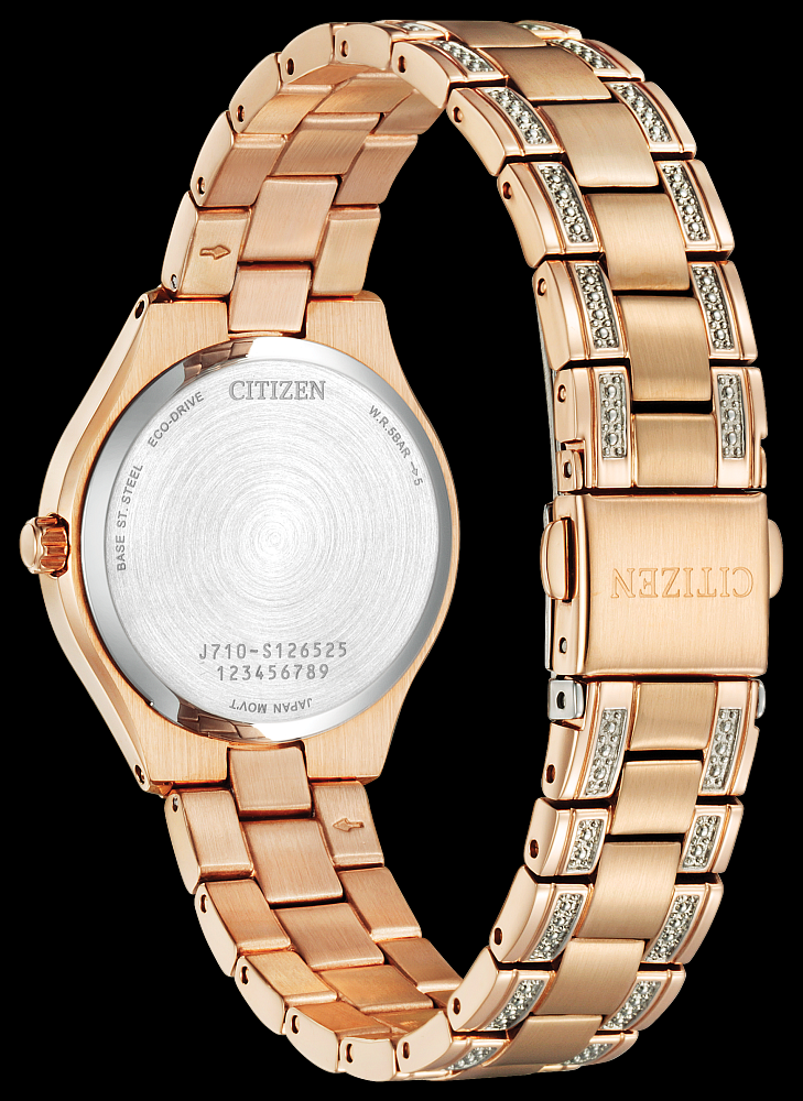 Montre Citizen | Montre Femme Citizen Silhouette Crystal FE1233-52A Or Rose