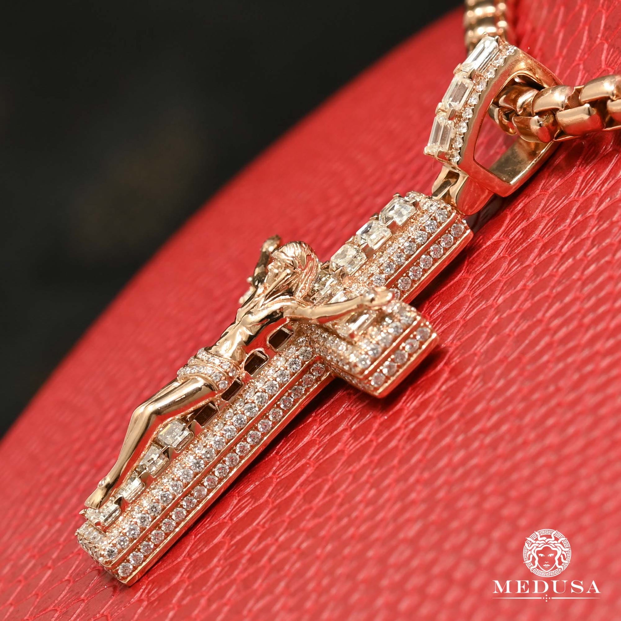 Pendentif à Diamants en Or 14K | Pendentif Croix Crucifix D2 - Diamant