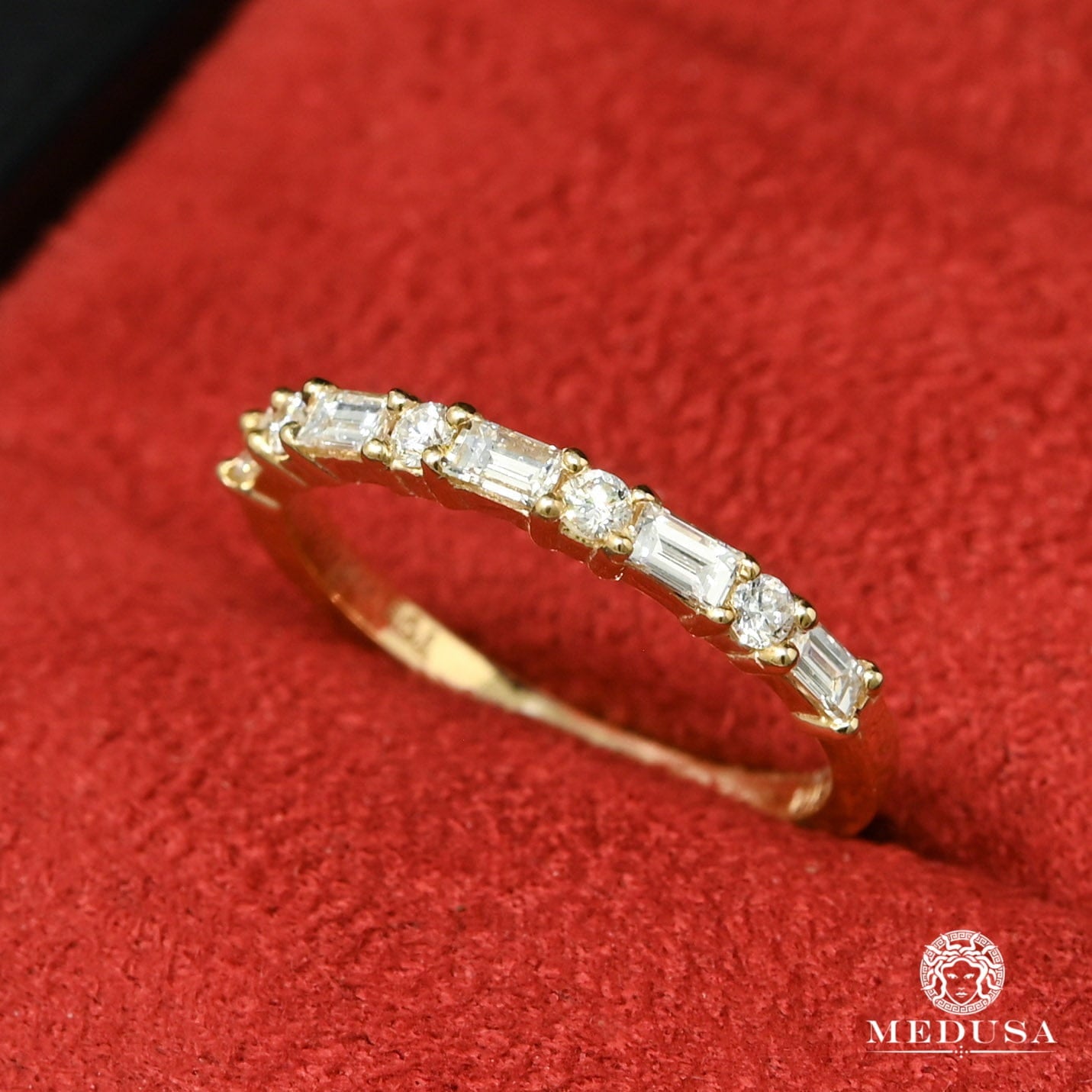 Bague à Diamants en Or 14K | Bague Fiançaille Eternity F24 - MA0923D Or Jaune