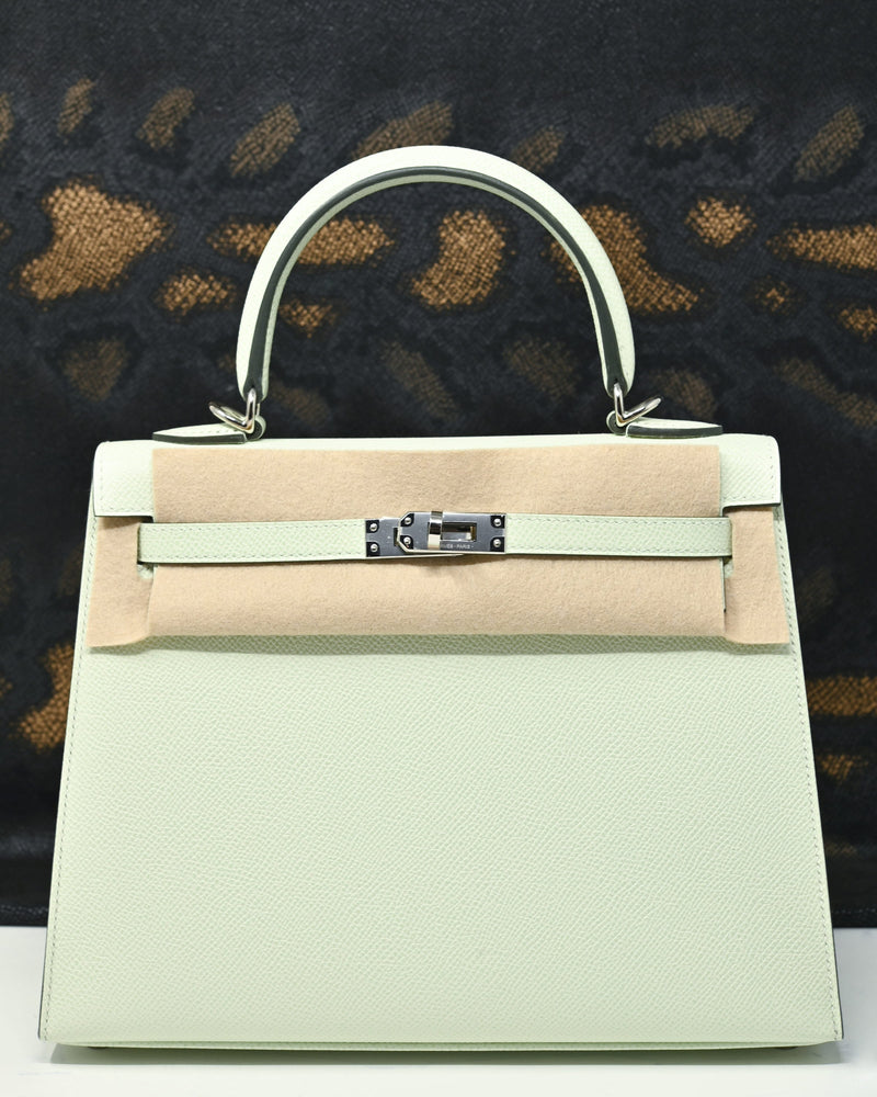 Hermès | Sacs à Main Kelly 25 Epsom Vert Fizz Palladium Hardware - BRAND NEW