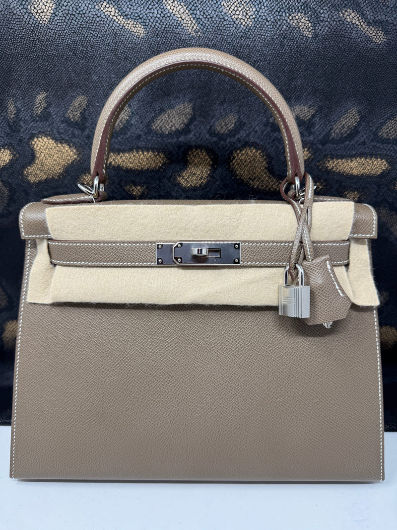 Hermès | Sacs à Main Kelly 28 Epsom Etoupe Palladium Hardware