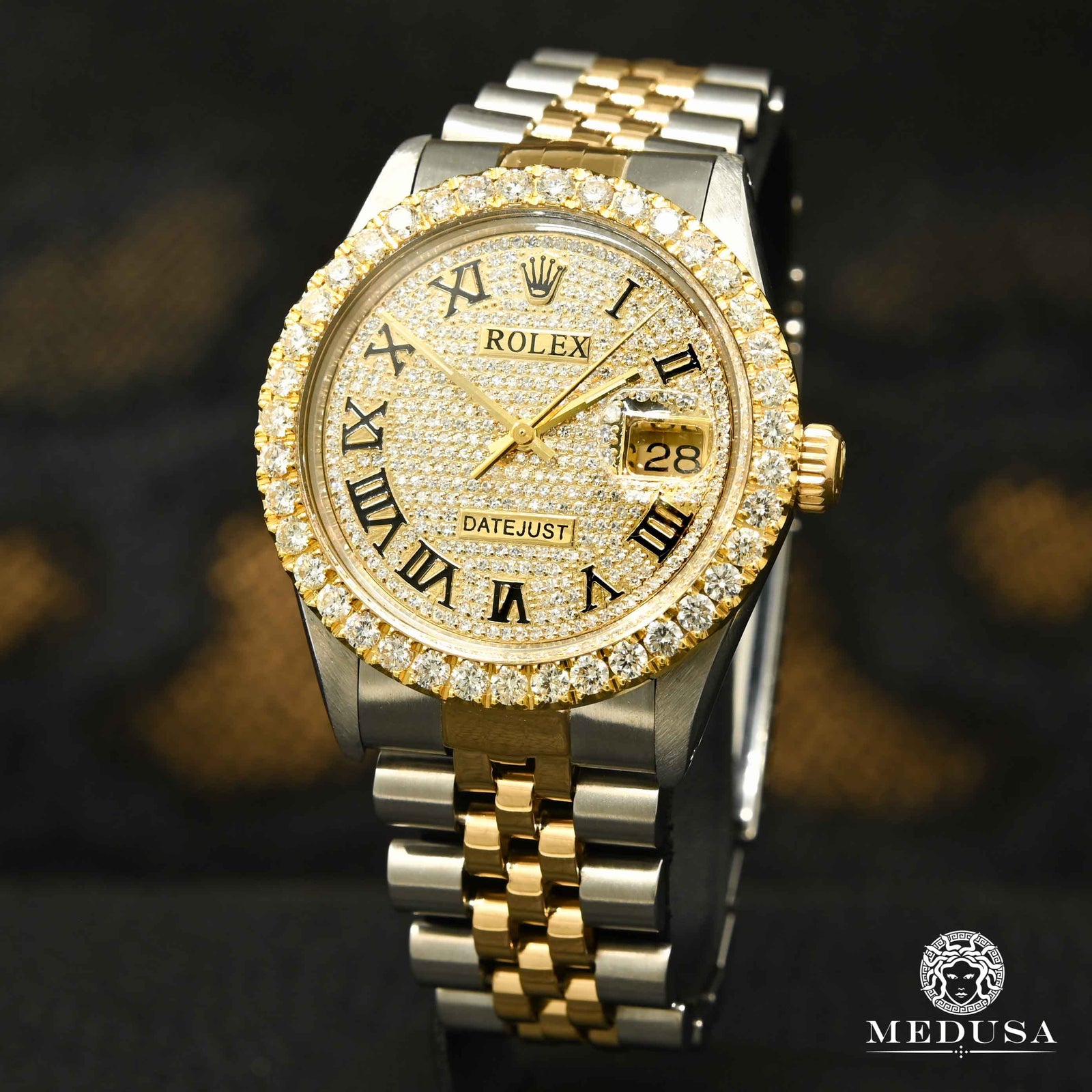 Montre Rolex | Montre Homme Rolex Datejust 36mm - Romain Iced Or 2 Tons