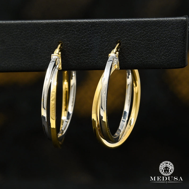 Anneaux en Or 10K | Boucles d’Oreilles Round F27