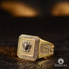 Bague en Or 10K | Bague Homme Square H9 Or 2 Tons