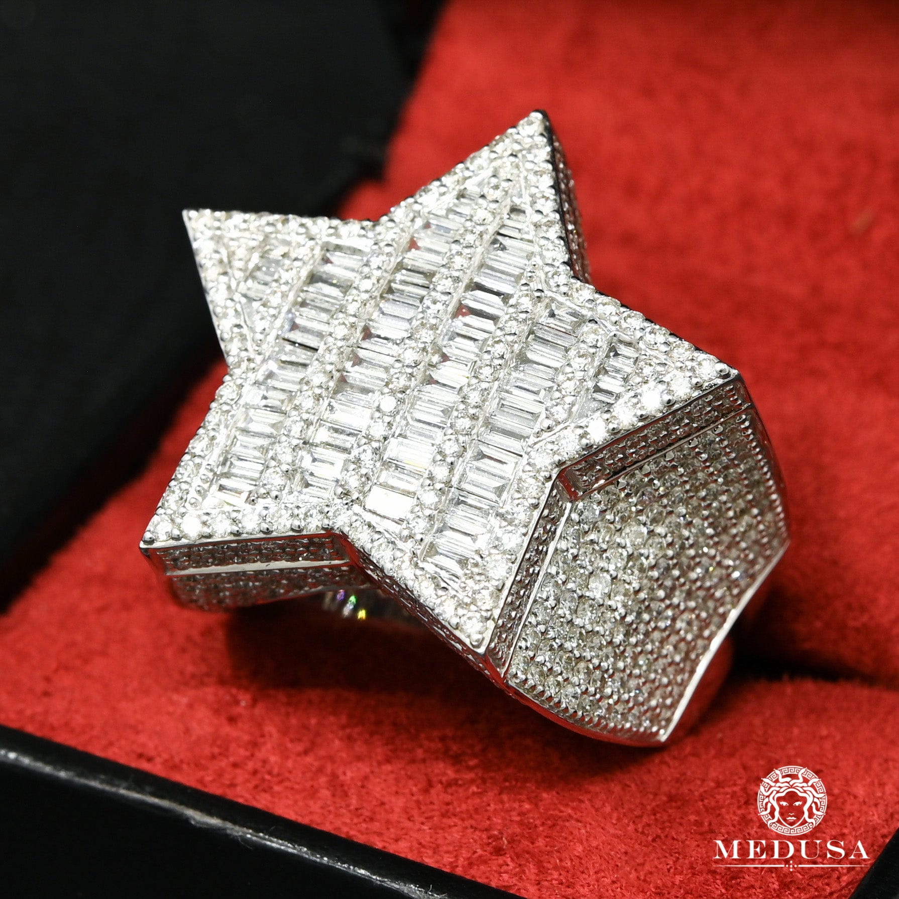 Bague à Diamants en Or 10K | Bague Homme SuperStar D11 - Diamant Or Blanc