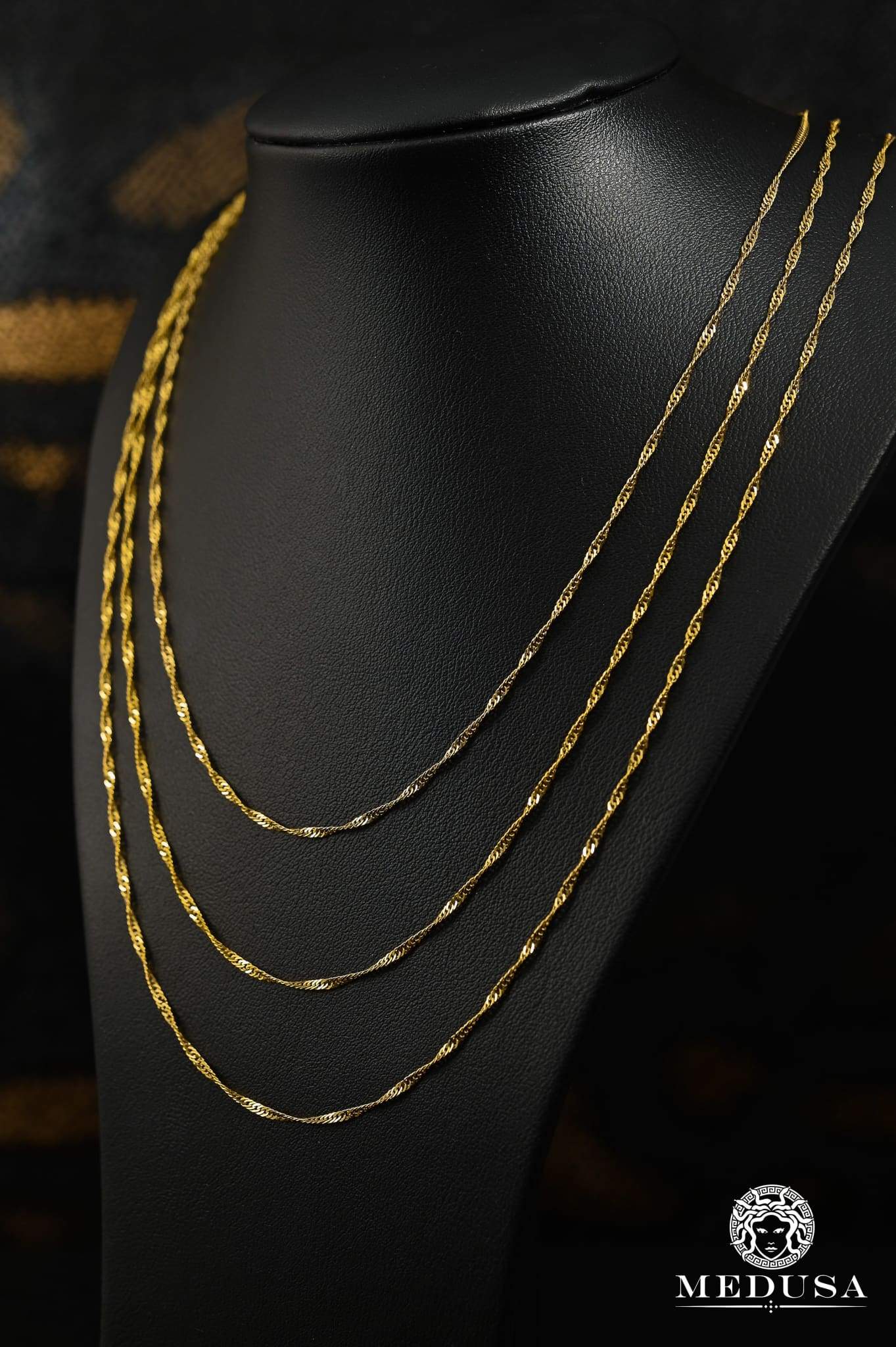 Chaîne en Or 10K | Chaîne 1.5mm Singapour 14’’ / Or Jaune