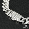Bracelet à Diamants en Or 10K | Bracelet Homme 10mm Bracelet Cuban Diamant Or Blanc