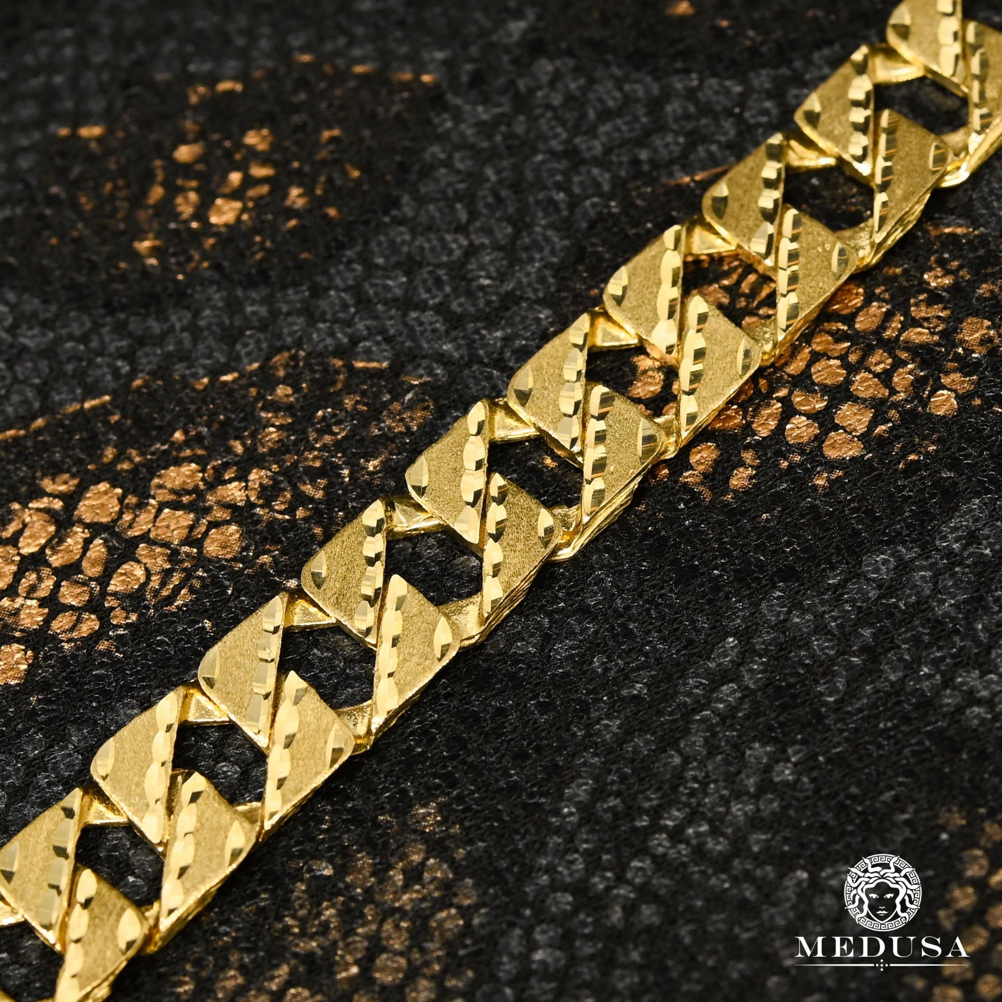 Bracelet en Or 10K | Bracelet Homme 10mm Bracelet Meshy M-CBE
