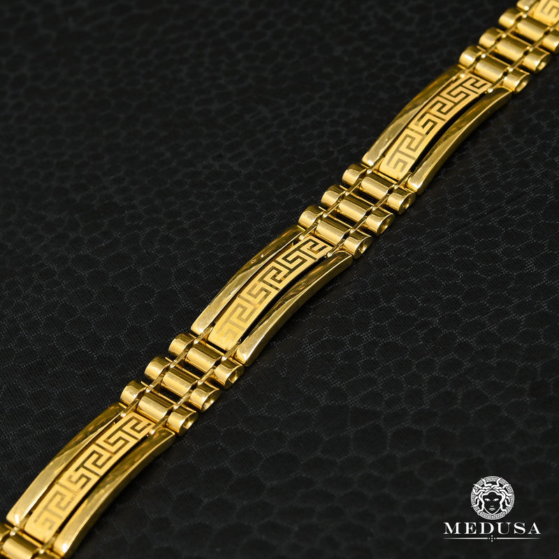 Bracelet en Or 10K | Bracelet Homme 10mm Bracelet Sparta H4 8.5’’ / Or Jaune