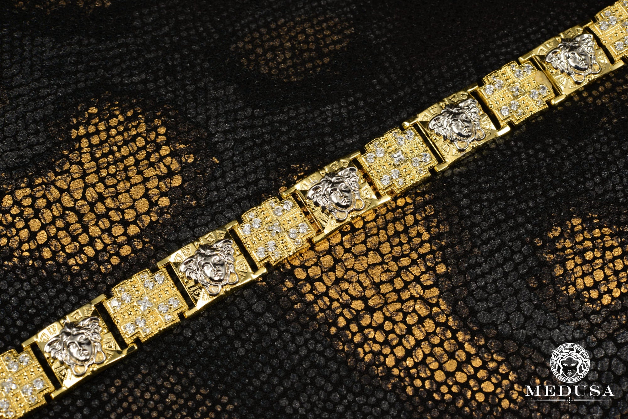 Bracelet en Or 10K | Bracelet Homme 12.5mm Bracelet Sparta H1 8,5’’ / Or 2 Tons