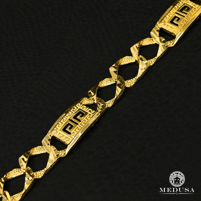 Bracelet en Or 10K | Bracelet Homme 12mm Bracelet Gianni M447