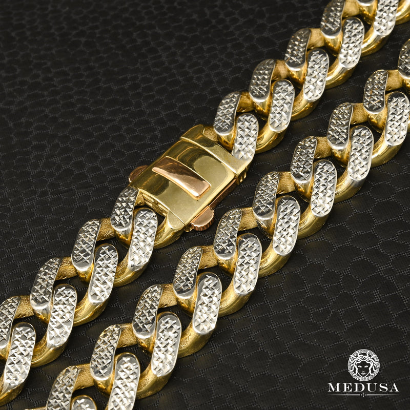Bracelet en Or 10K | Bracelet Homme 13mm Bracelet Cuban Full Diamond Cut