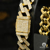 Bracelet à Diamants en Or 10K | Bracelet Homme 13mm Bracelet Cuban Prong Iced Out