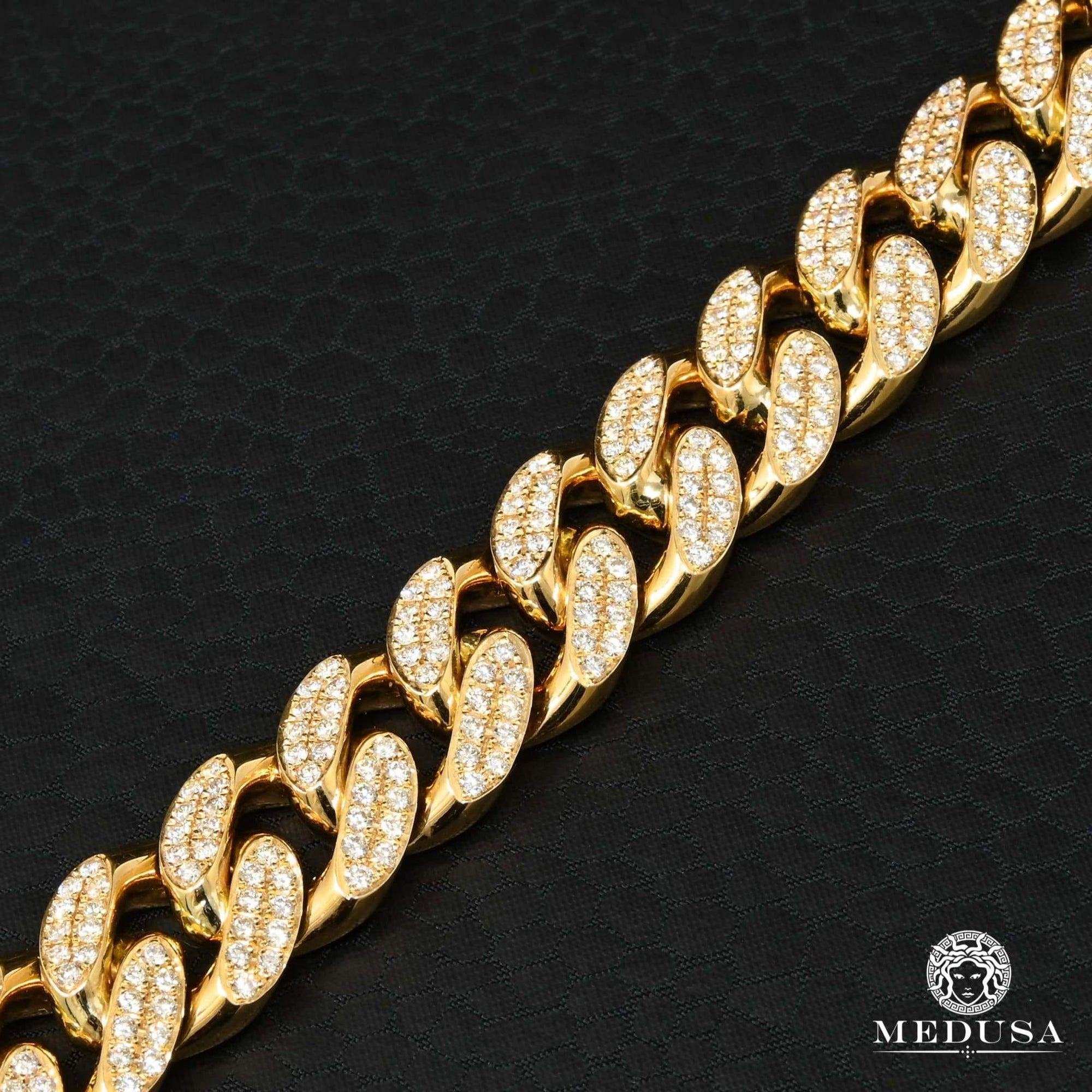 Bracelet à Diamants en Or 10K | Bracelet Homme 14mm Bracelet Cuban Iced Out