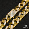 Chaîne en Or 10K | Chaîne 14mm Cuban Link Semi CZ