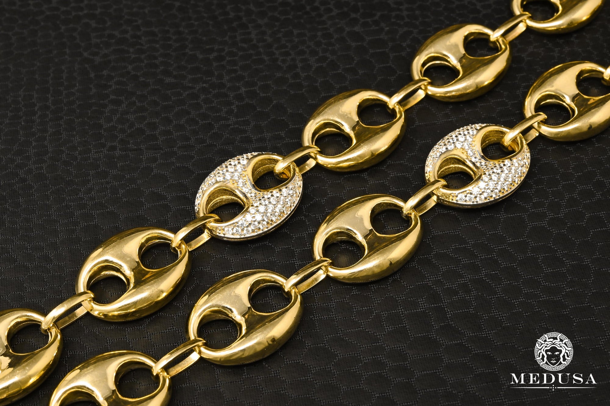 Chaîne en Or 10K | Chaîne 15mm Gucci Stone