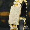 Bracelet à Diamants en Or 10K | Bracelet Homme 17mm Bracelet Cuban Prong Big Box Lock 8.5’’ / Or Jaune