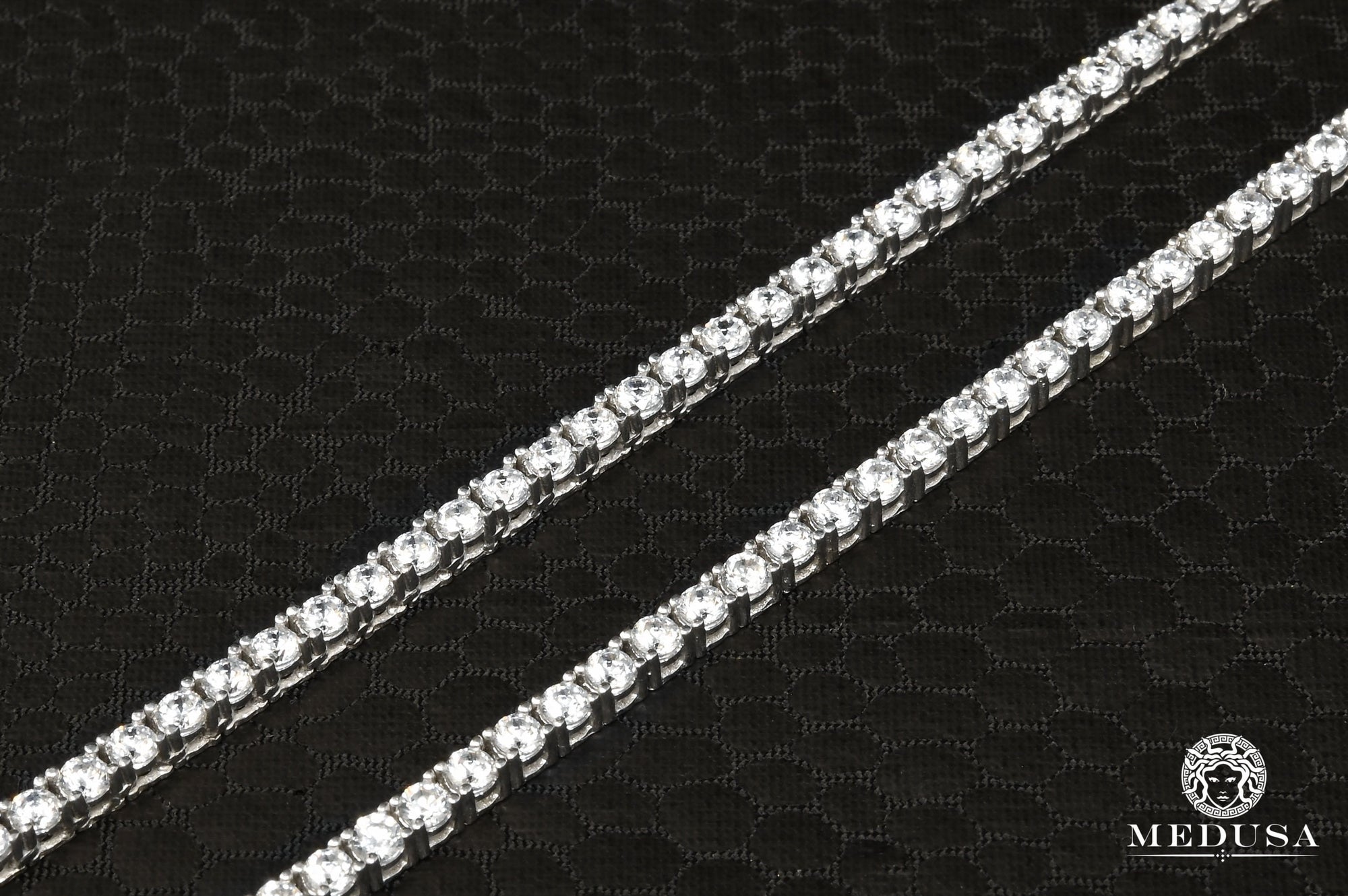 Collier en Or 10K | Collier Femme 2.5mm Tennis Chain Or Blanc 18’’ / Or Blanc