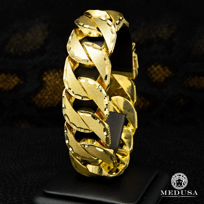 Bracelet en Or 10K | Bracelet Homme 21mm Bracelet Miami M Jumbo