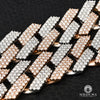 Chaîne à Diamants en Or 14K | Chaîne 22mm Cuban Prong Diamant Rose 2 Tons 24’’ / Diamants / Or Rose 2 Tons