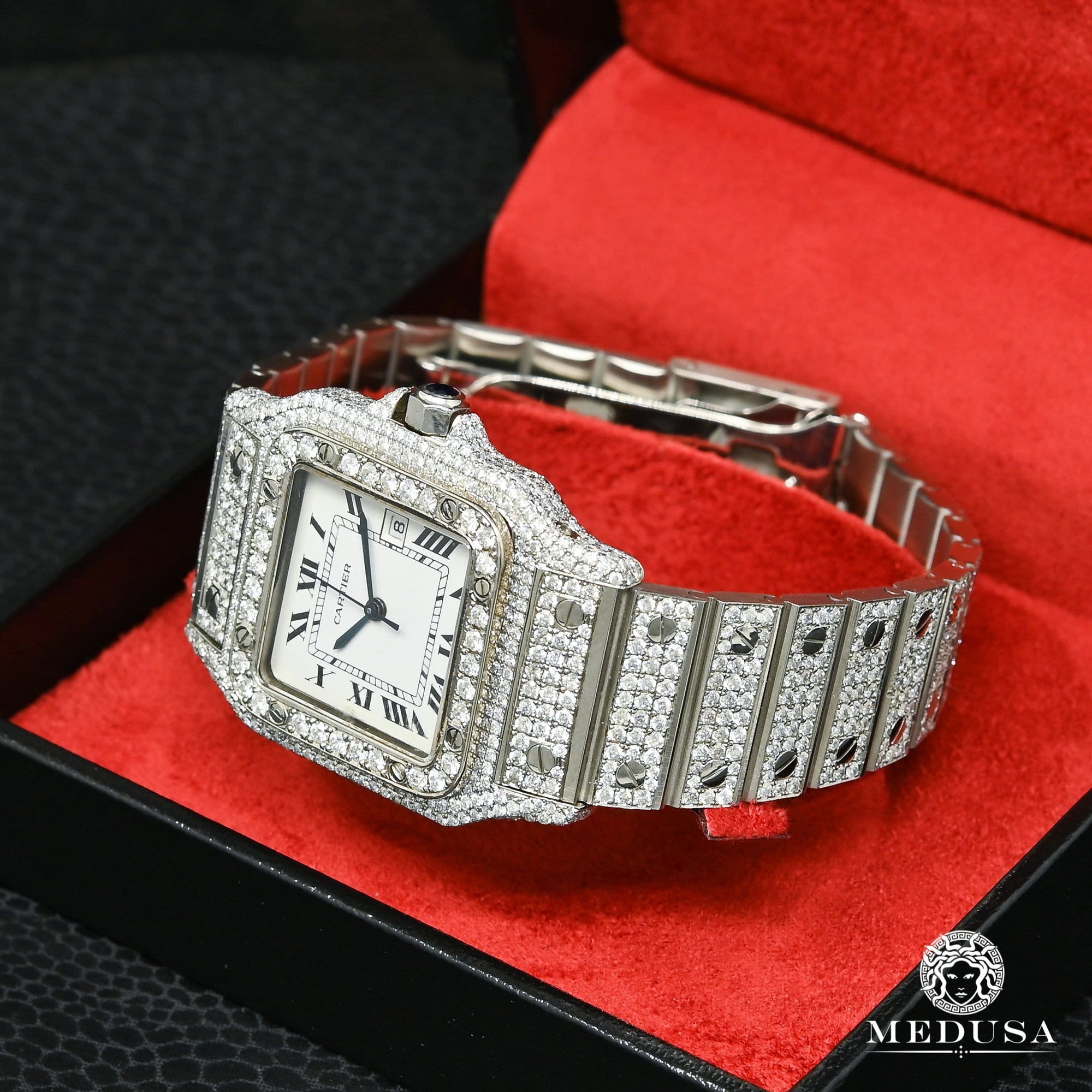 Montre Cartier | Montre Femme 31mm Cartier Santos Galbée - Iced Stainless