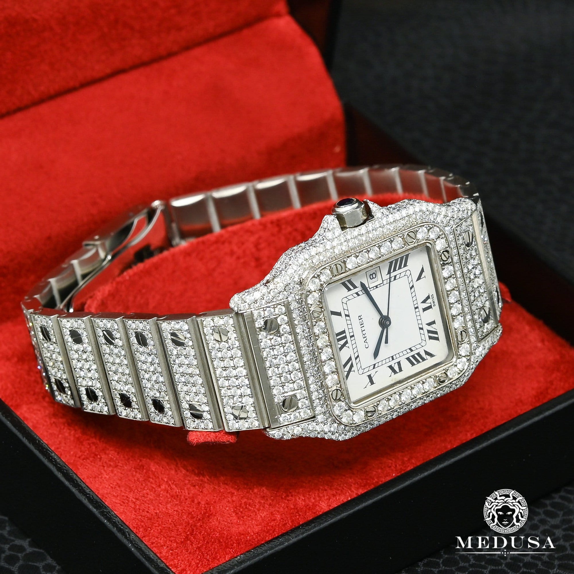 Montre Cartier | Montre Femme 31mm Cartier Santos Galbée - Iced Stainless