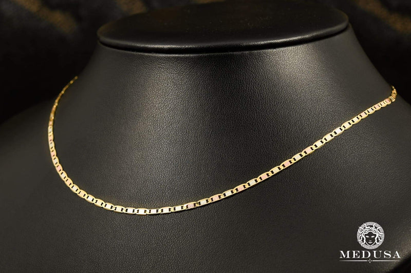 Collier en Or 10K | Collier Femme 3mm Colored 3 Tons