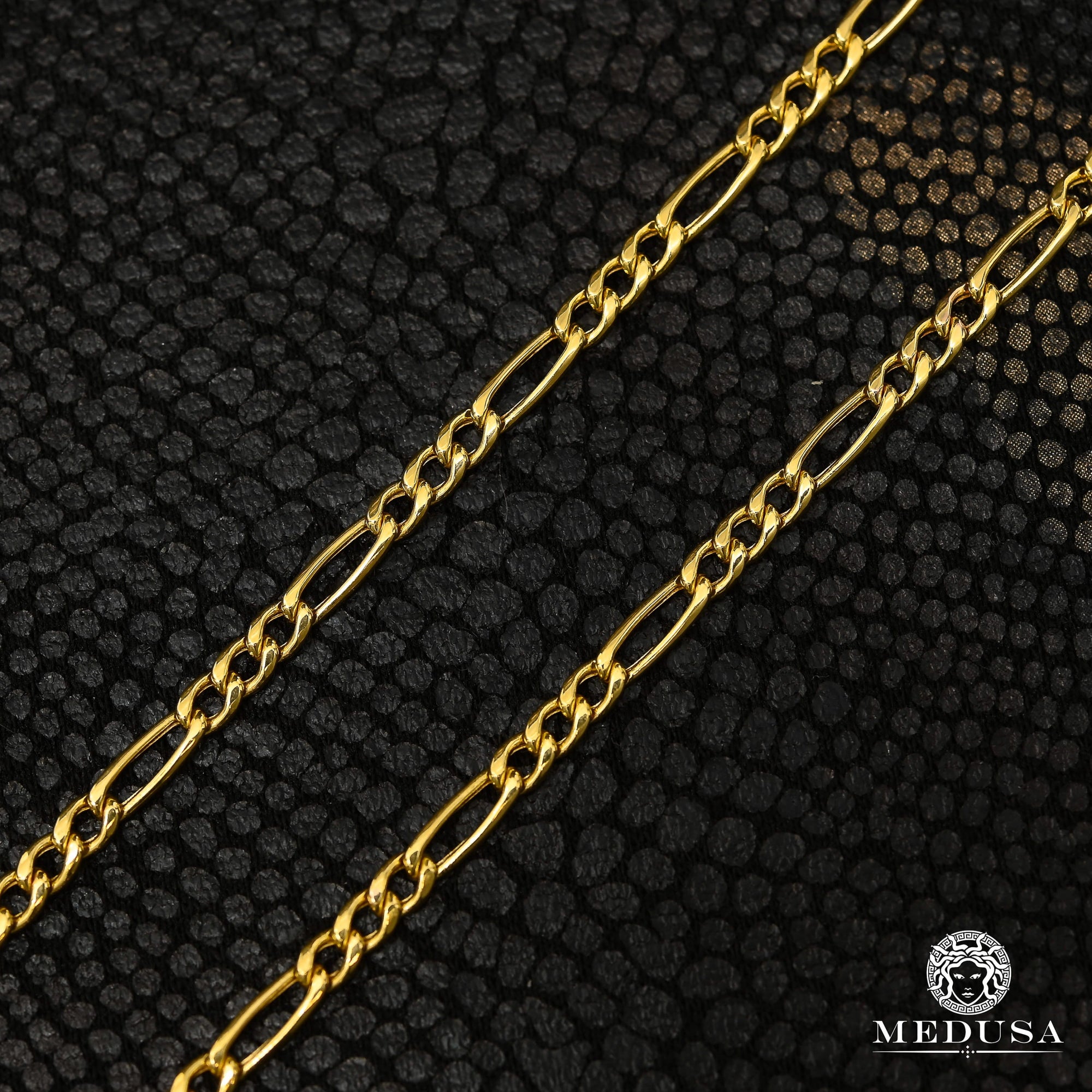 Chaîne en Or 10K | Chaîne Gourmette 3mm Figaro Hollow