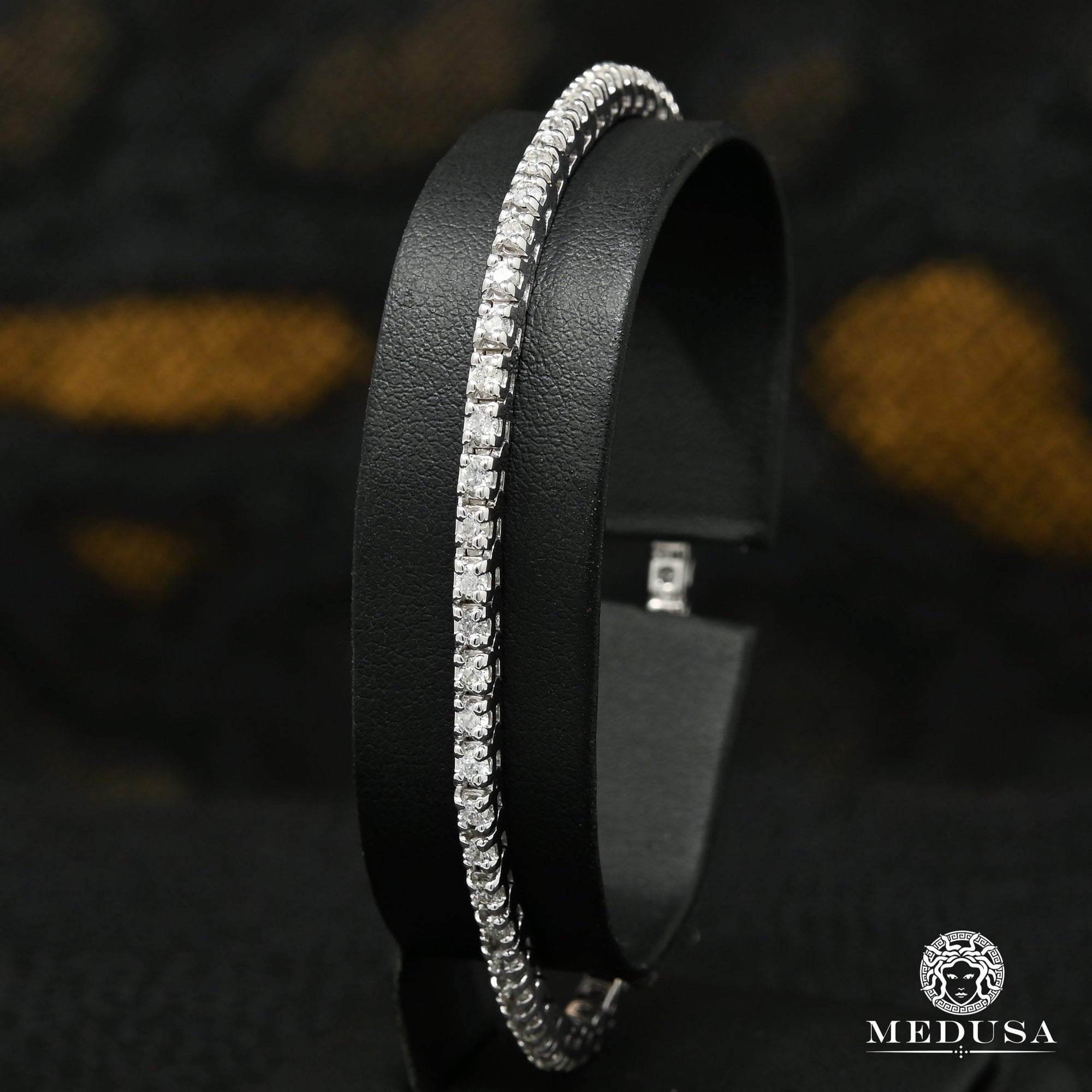 Bracelet à Diamants en Or 14K | Bracelet Homme 3mm Tennis Or Blanc Diamant Or Blanc