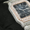 Montre Cartier | Montre Homme 40mm Cartier Santos 100 XL - Blue Full Iced Everose Or Rose 2 Tons